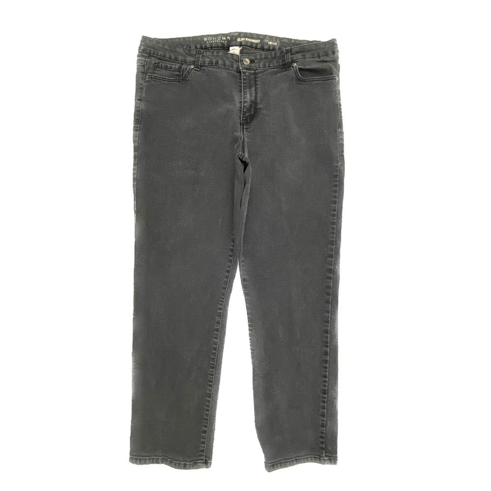 Sonoma Slim Straight Womens' size 16WS Black Denim jeans